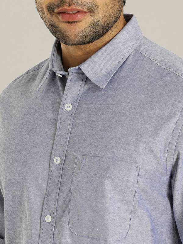 Men's Solid Full Sleeves Cotton Stretch Shirt - Image 12