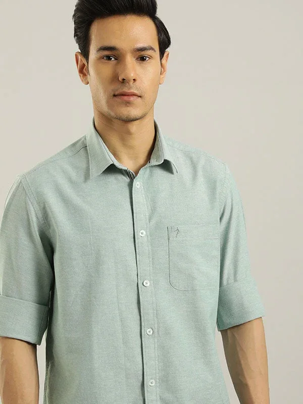 Men's Solid Full Sleeves Cotton Stretch Shirt - Image 13
