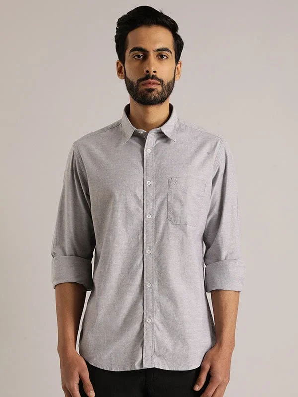 Men's Solid Full Sleeves Cotton Stretch Shirt - Image 17