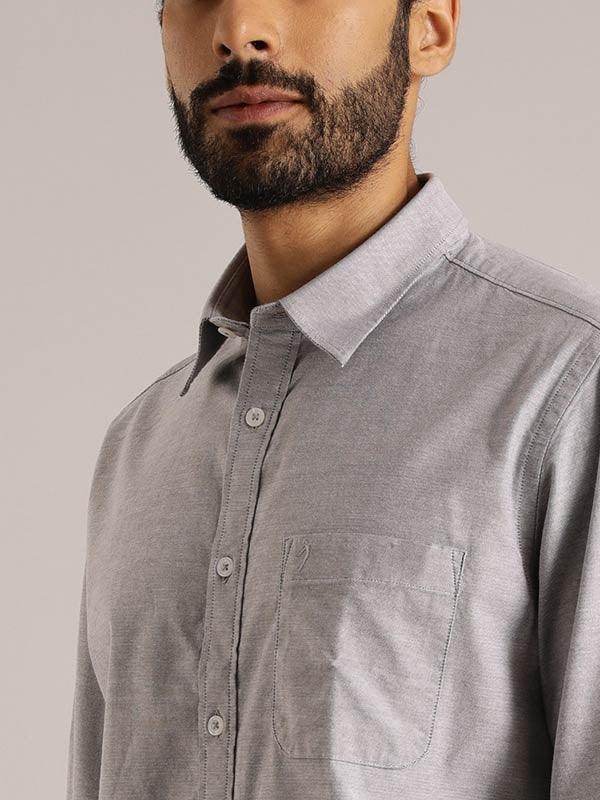 Men's Solid Full Sleeves Cotton Stretch Shirt - Image 18