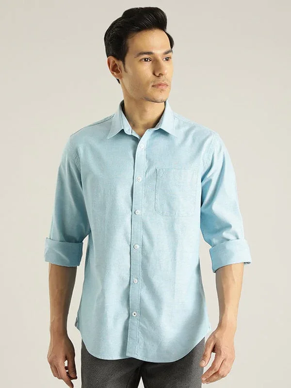 Men's Solid Full Sleeves Cotton Stretch Shirt - Image 2