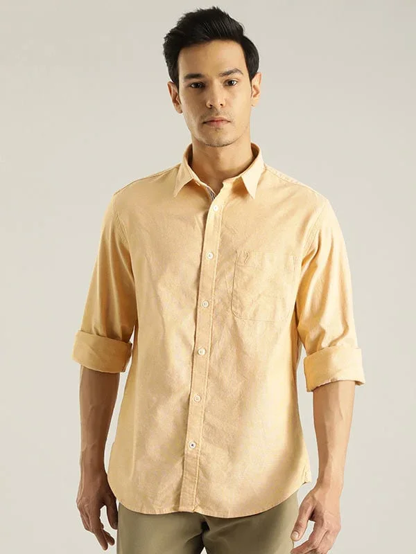 Men's Solid Full Sleeves Cotton Stretch Shirt - Image 21