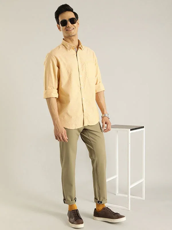 Men's Solid Full Sleeves Cotton Stretch Shirt - Image 23