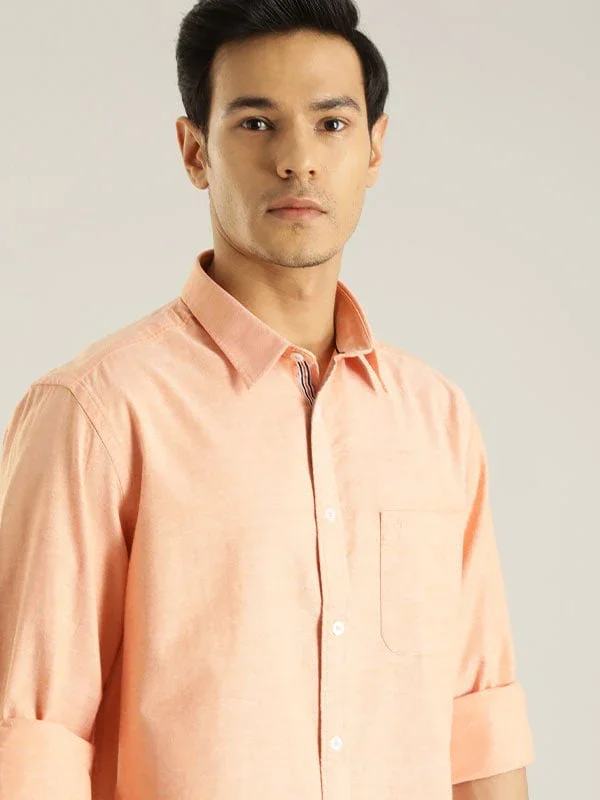 Men's Solid Full Sleeves Cotton Stretch Shirt - Image 24
