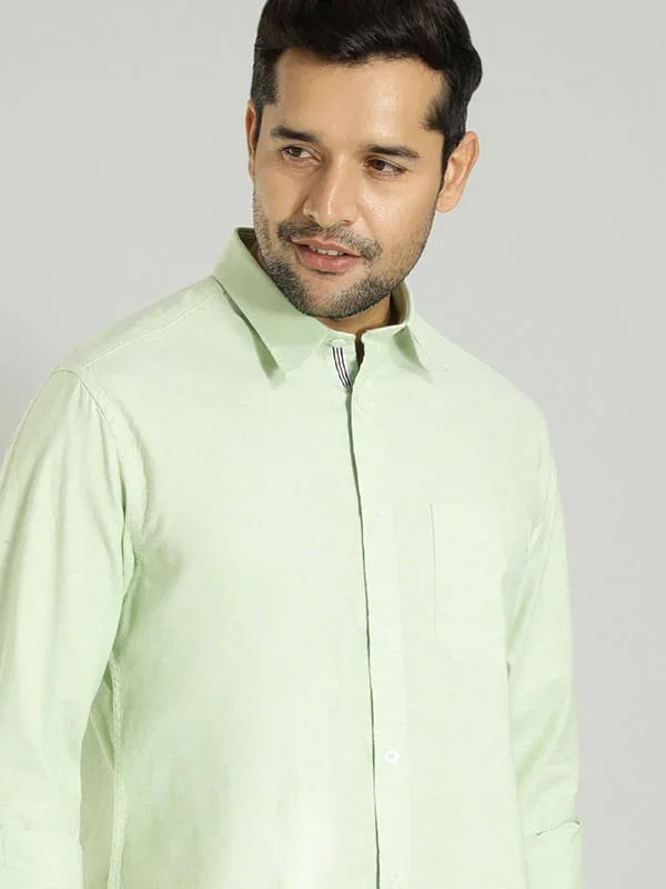 Men's Solid Full Sleeves Cotton Stretch Shirt - Image 37
