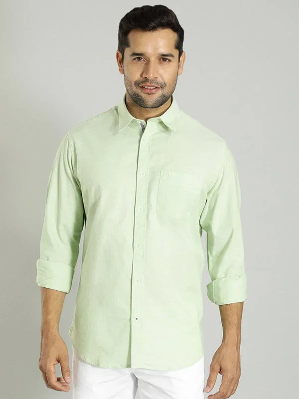 Men's Solid Full Sleeves Cotton Stretch Shirt - Image 38