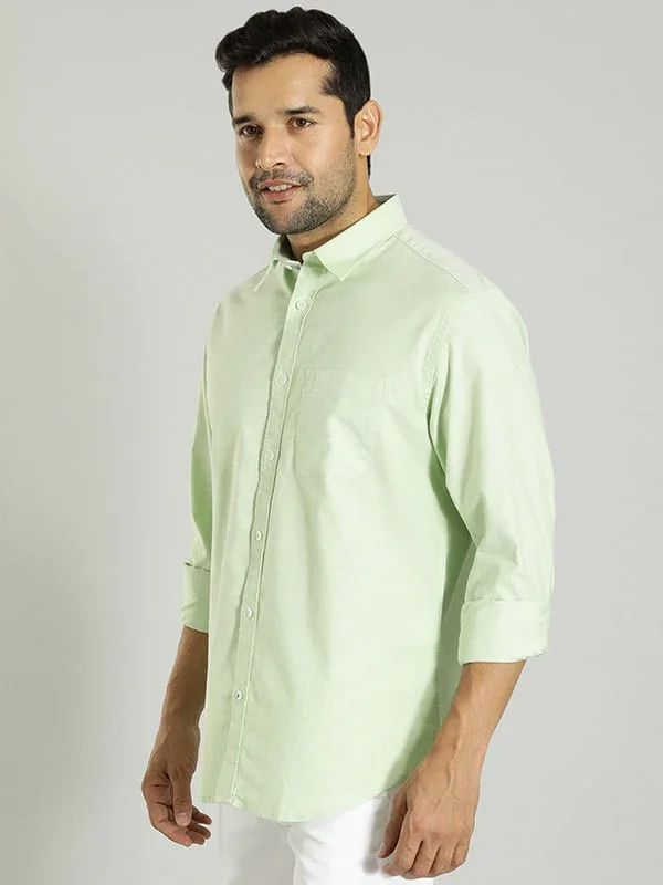 Men's Solid Full Sleeves Cotton Stretch Shirt - Image 39