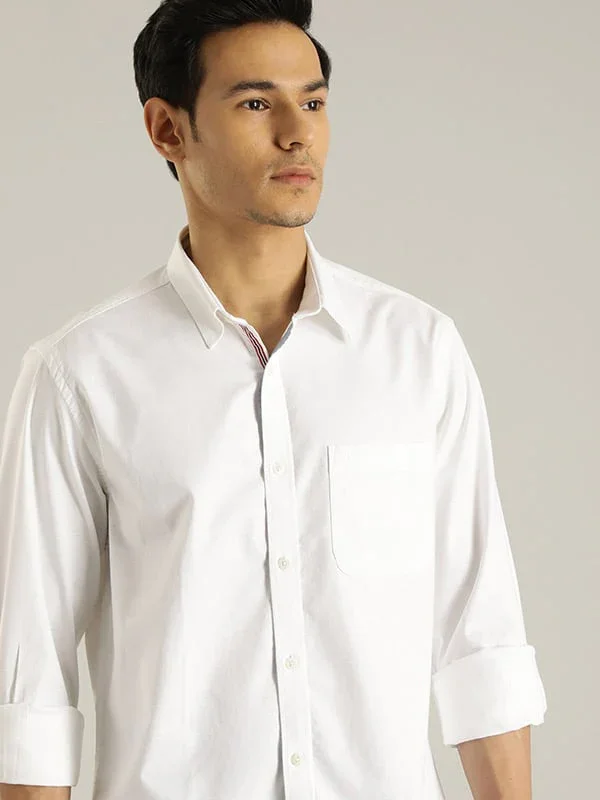 Men's Solid Full Sleeves Cotton Stretch Shirt - Image 41