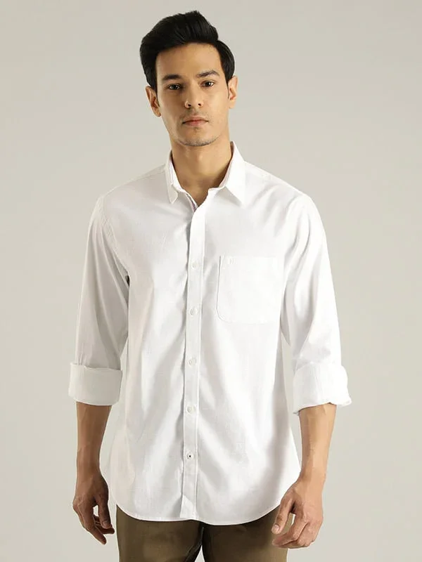 Men's Solid Full Sleeves Cotton Stretch Shirt - Image 42