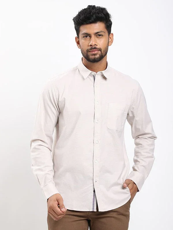 Men's Solid Full Sleeves Cotton Stretch Shirt