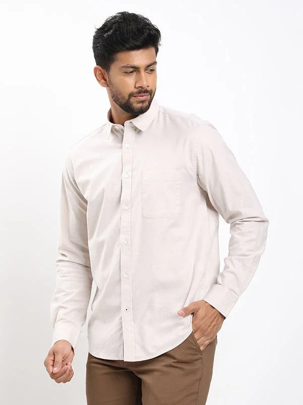 Men's Solid Full Sleeves Cotton Stretch Shirt - Image 2