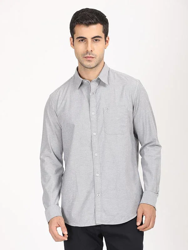 Men's Solid Full Sleeves Cotton Stretch Shirt - Image 11