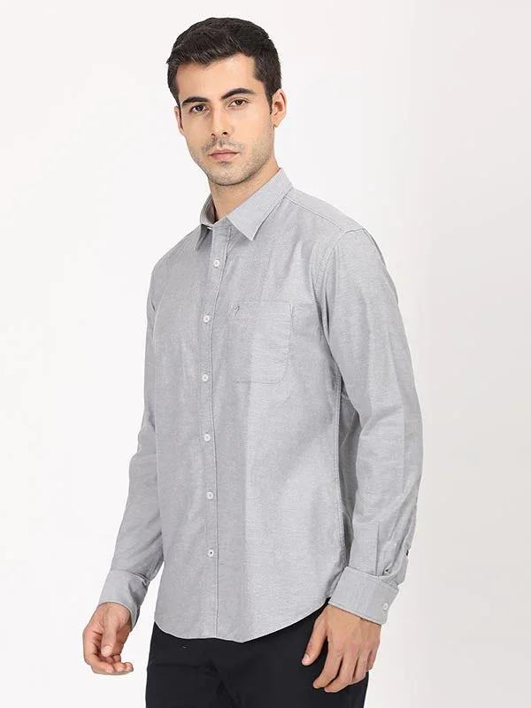 Men's Solid Full Sleeves Cotton Stretch Shirt - Image 12