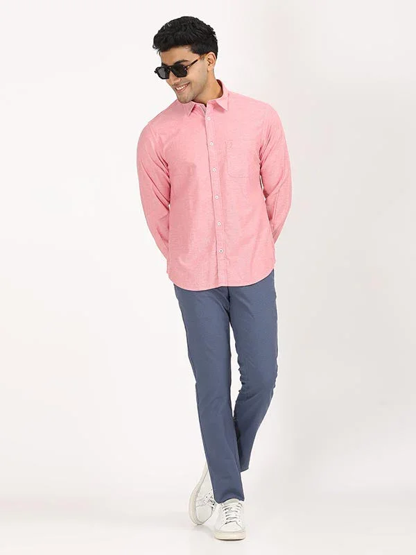 Men's Solid Full Sleeves Cotton Stretch Shirt - Image 18
