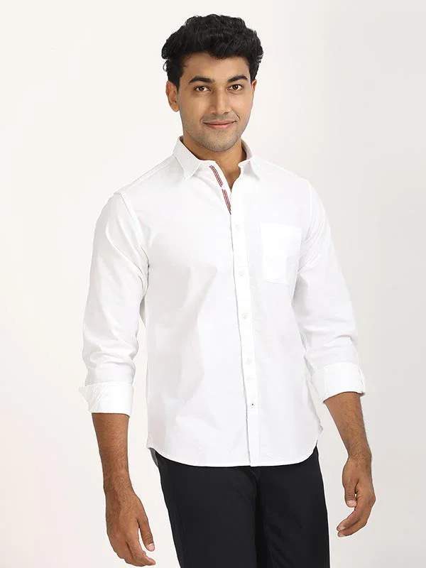 Men's Solid Full Sleeves Cotton Stretch Shirt - Image 20