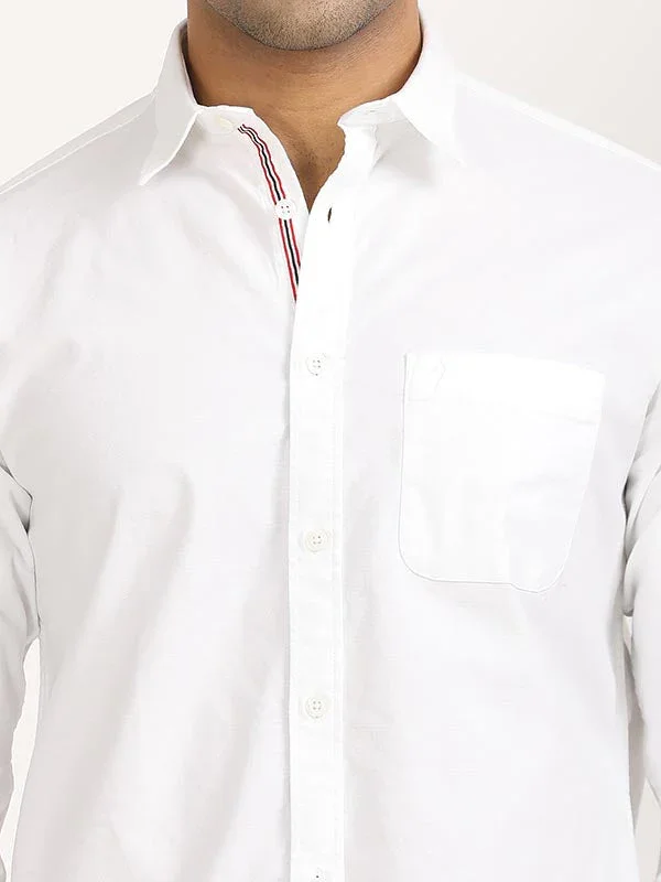 Men's Solid Full Sleeves Cotton Stretch Shirt - Image 21