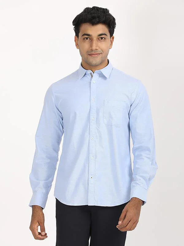 Men's Solid Full Sleeves Cotton Stretch Shirt - Image 24