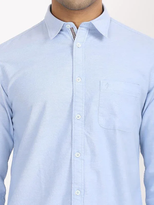 Men's Solid Full Sleeves Cotton Stretch Shirt - Image 25