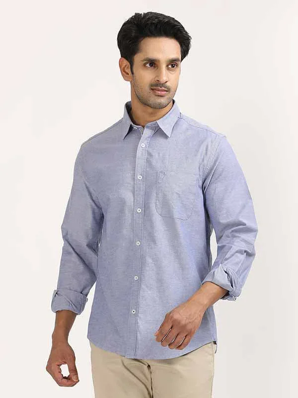 Men's Solid Full Sleeves Cotton Stretch Shirt - Image 28