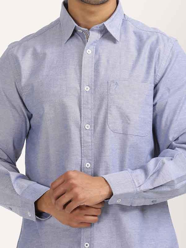 Men's Solid Full Sleeves Cotton Stretch Shirt - Image 29
