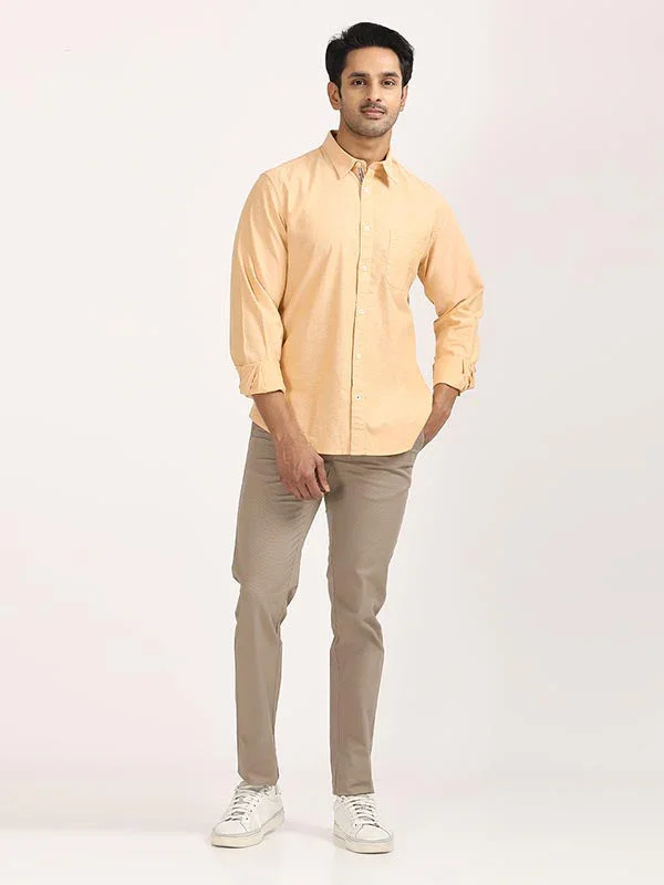 Men's Solid Full Sleeves Cotton Stretch Shirt - Image 34
