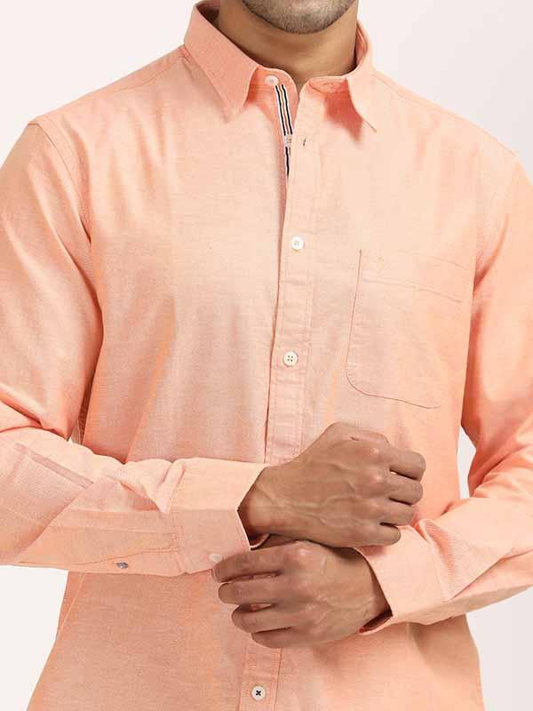 Men's Solid Full Sleeves Cotton Stretch Shirt - Image 37