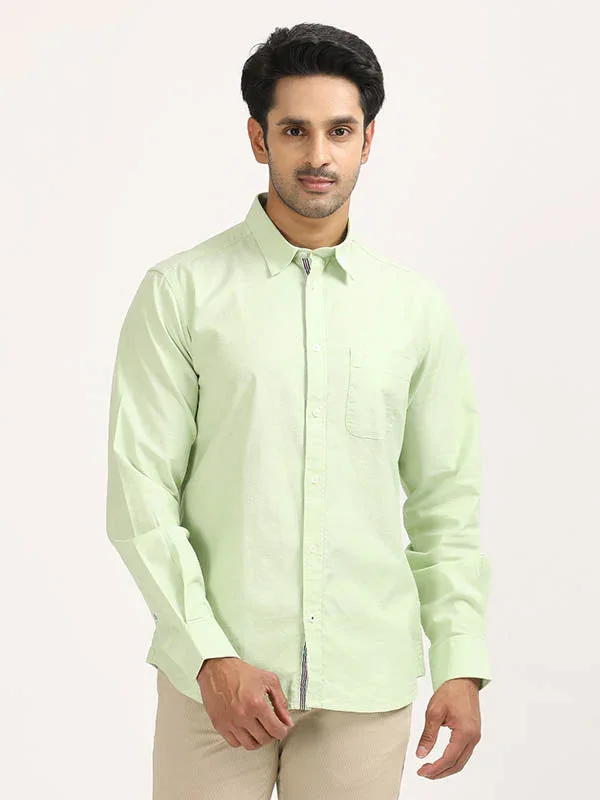 Men's Solid Full Sleeves Cotton Stretch Shirt - Image 40