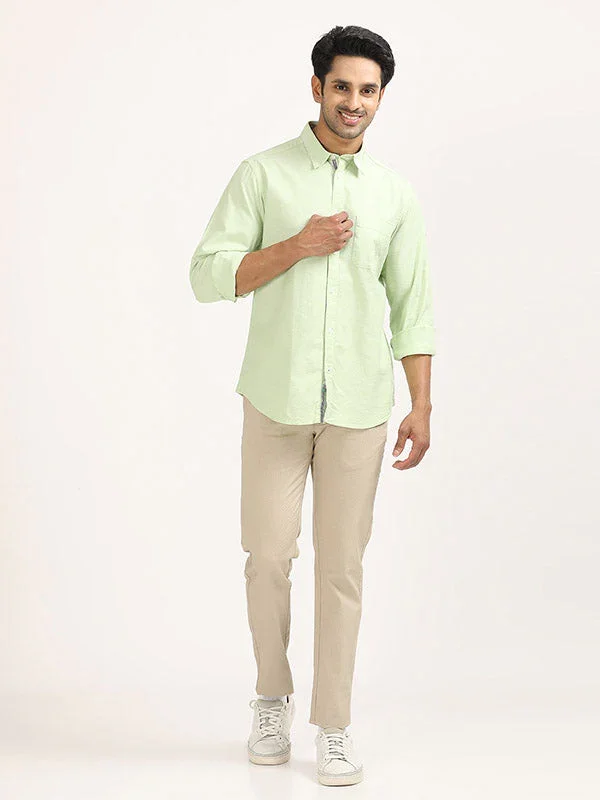 Men's Solid Full Sleeves Cotton Stretch Shirt - Image 42