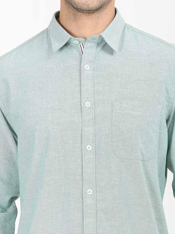 Men's Solid Full Sleeves Cotton Stretch Shirt - Image 8