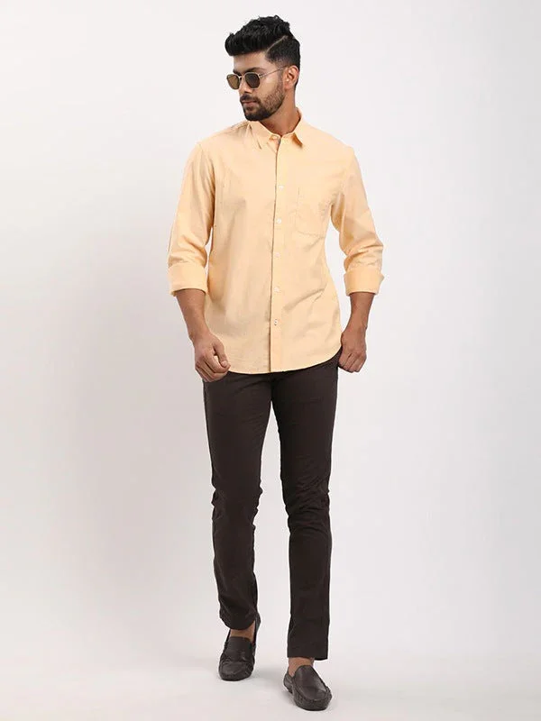 Men's Solid Full Sleeves Cotton Stretch Shirt - Image 10