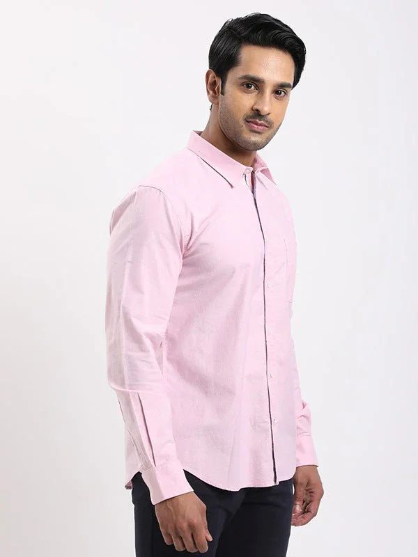 Men's Solid Full Sleeves Cotton Stretch Shirt - Image 2