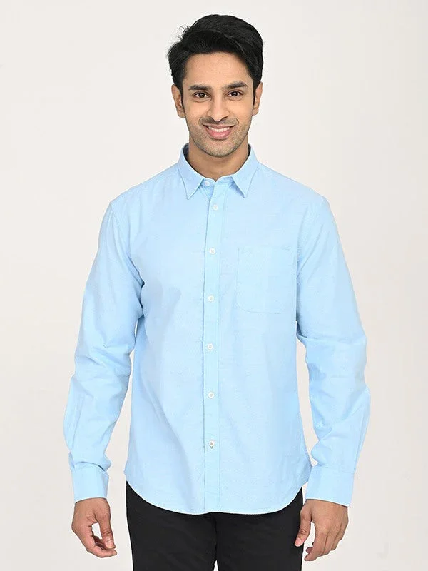 Men's Solid Full Sleeves Cotton Stretch Shirt