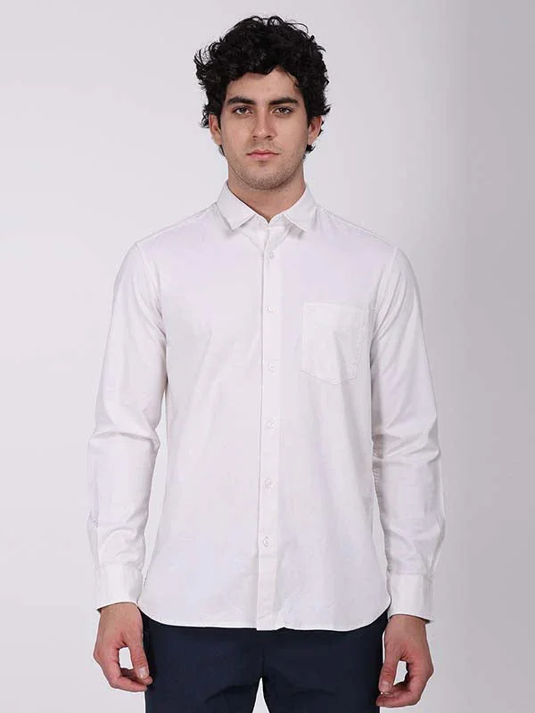 Men's Solid Full Sleeves Cotton Stretch Shirt