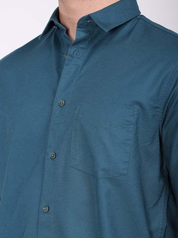 Men's Solid Full Sleeves Cotton Stretch Shirt - Image 11