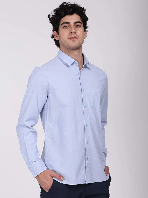 Men's Solid Full Sleeves Cotton Stretch Shirt - Image 14