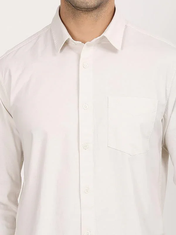 Men's Solid Full Sleeves Cotton Stretch Shirt - Image 24