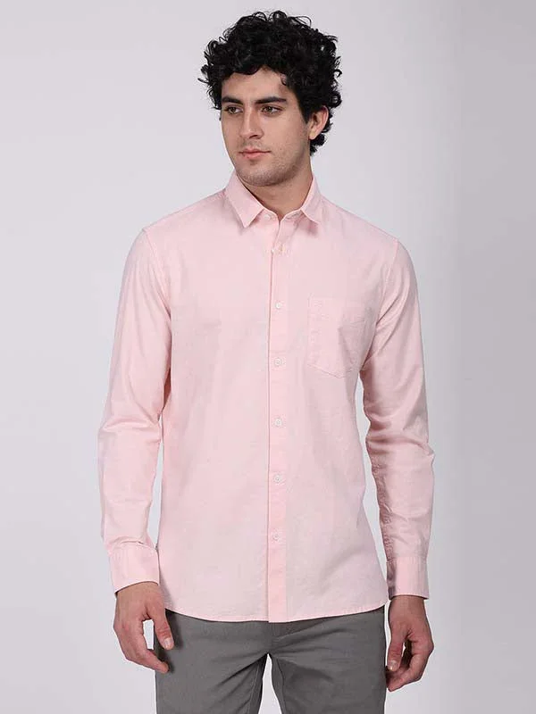 Men's Solid Full Sleeves Cotton Stretch Shirt - Image 5