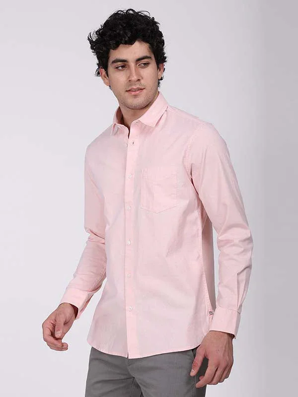 Men's Solid Full Sleeves Cotton Stretch Shirt - Image 6