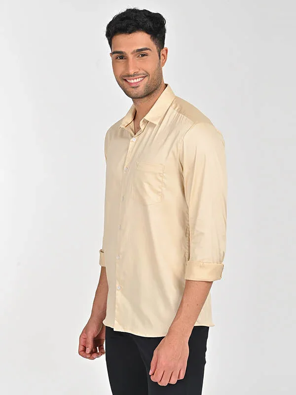Men's Solid Full Sleeves Cotton Stretch Shirt - Image 10