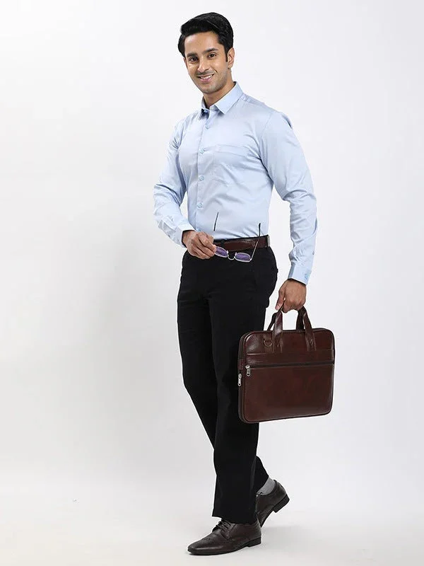 Men's Solid Full Sleeves Cotton Stretch Shirt - Image 10