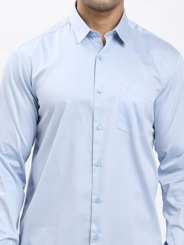 Men's Solid Full Sleeves Cotton Stretch Shirt - Image 8