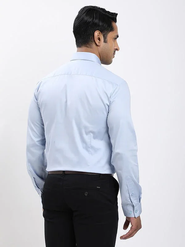Men's Solid Full Sleeves Cotton Stretch Shirt - Image 9