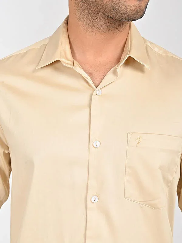 Men's Solid Full Sleeves Cotton Stretch Shirt - Image 11