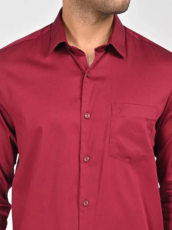 Men's Solid Full Sleeves Cotton Stretch Shirt - Image 19