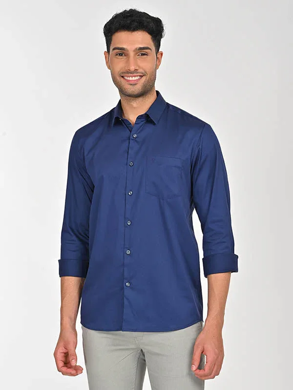 Men's Solid Full Sleeves Cotton Stretch Shirt - Image 21