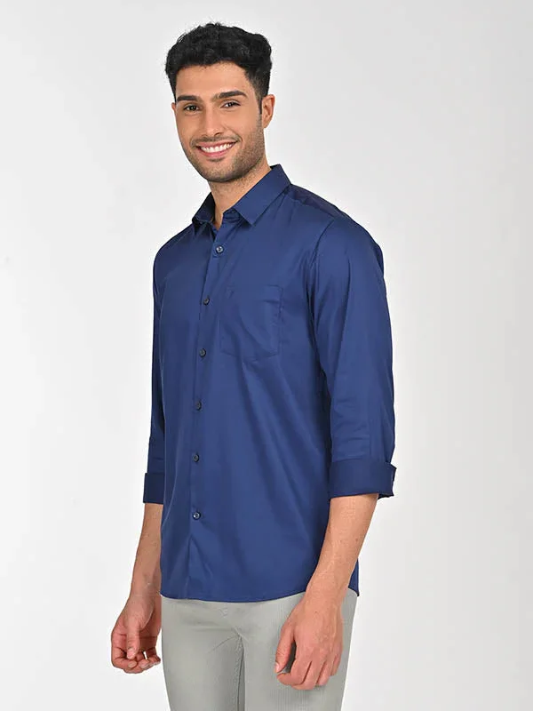 Men's Solid Full Sleeves Cotton Stretch Shirt - Image 22