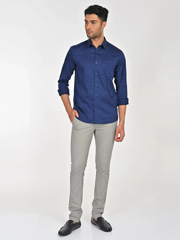 Men's Solid Full Sleeves Cotton Stretch Shirt - Image 24