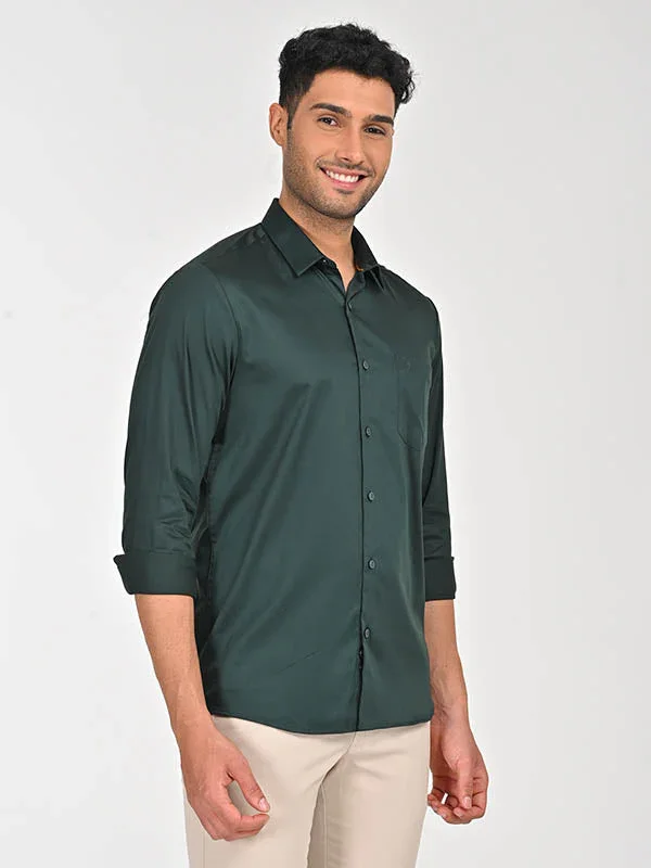 Men's Solid Full Sleeves Cotton Stretch Shirt - Image 26