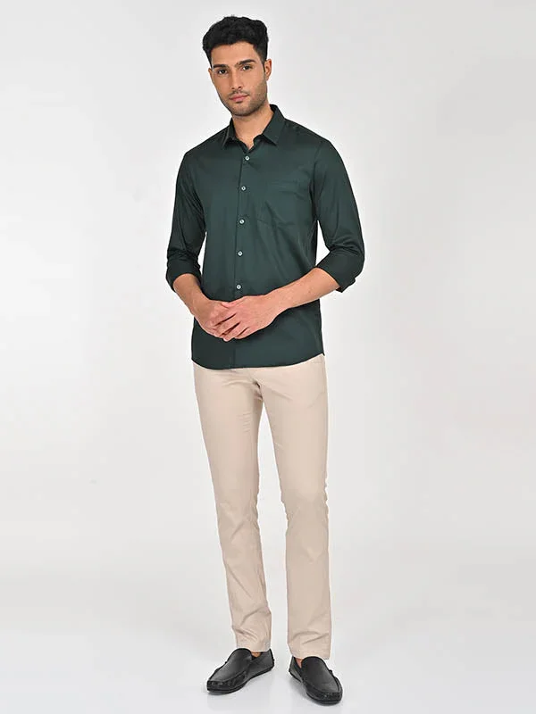 Men's Solid Full Sleeves Cotton Stretch Shirt - Image 28