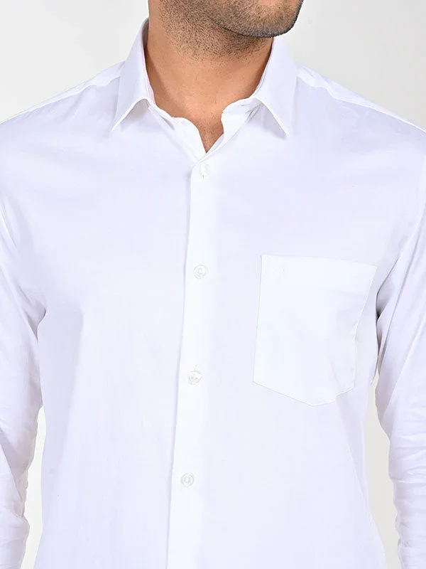 Men's Solid Full Sleeves Cotton Stretch Shirt - Image 35